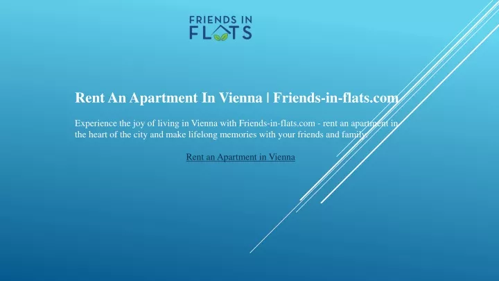 rent an apartment in vienna friends in flats