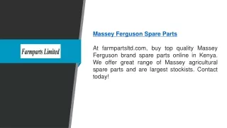 Buy Top Quality Massey Ferguson Spare Parts Online