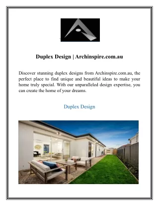 Duplex Design  Archinspire.com