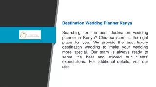 Destination Wedding Planner Kenya  Chic-aura.com
