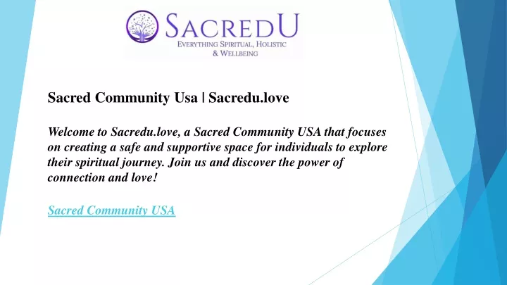 sacred community usa sacredu love welcome