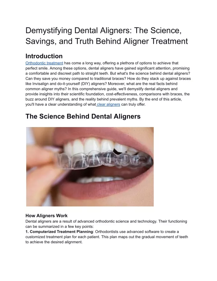 demystifying dental aligners the science savings