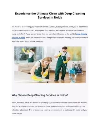deep cleaning services in noida