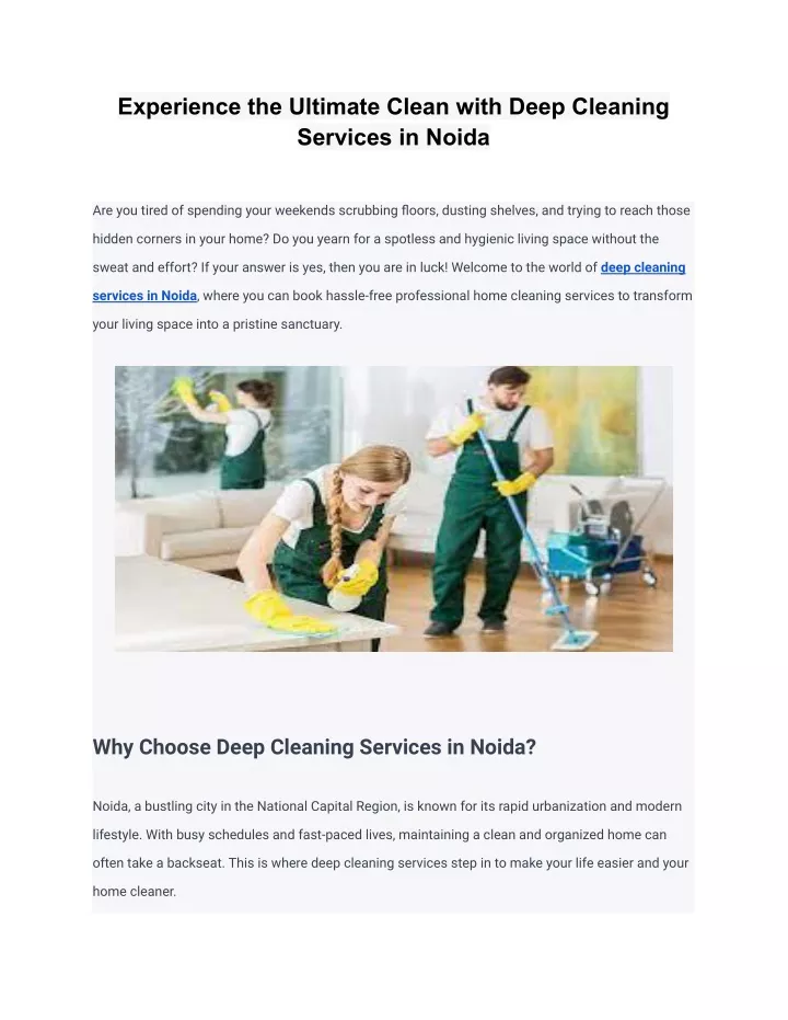 experience the ultimate clean with deep cleaning