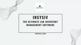 Insysiv The Ultimate Lab Inventory Management Software
