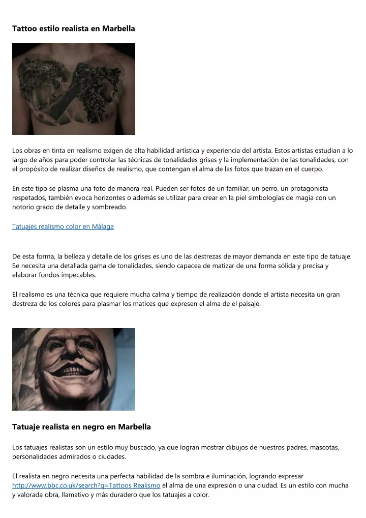 tattoo estilo realista en marbella