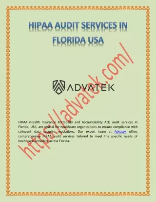 HIPAA audit services in Florida USA