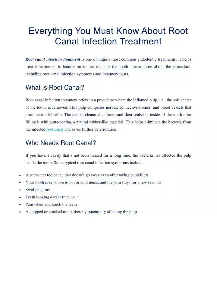 everything you must know about root canal