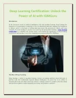 Deep Learning Certification: Unlock the Power of AI with IGMGuru - slide 1