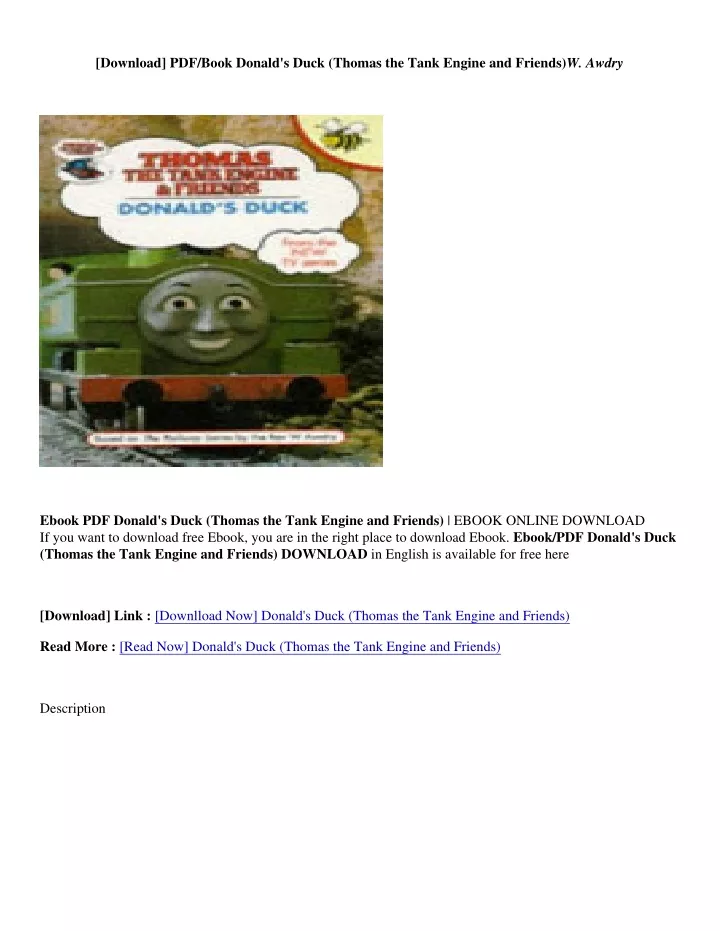 download pdf book donald s duck thomas the tank