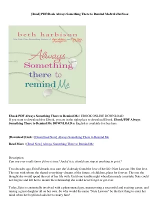 [PDF/ePub] Always Something There to Remind Me - Beth Harbison Always Something There to Remind Me - Beth Harbison