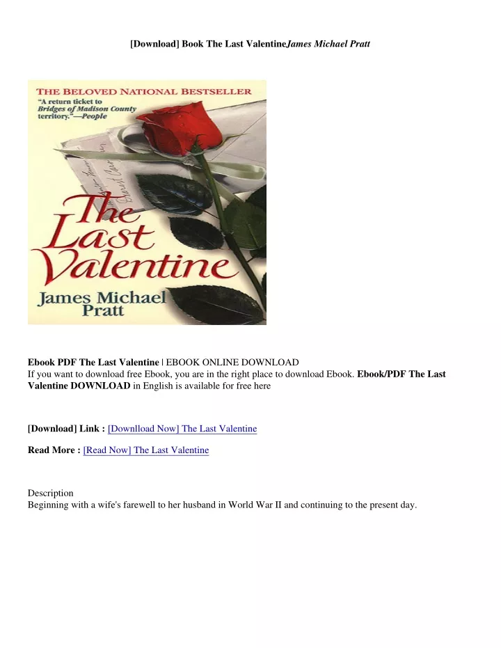download book the last valentine james michael