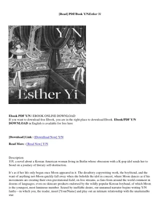 (Download PDF/Epub) Y/N - Esther Yi Y/N - Esther Yi