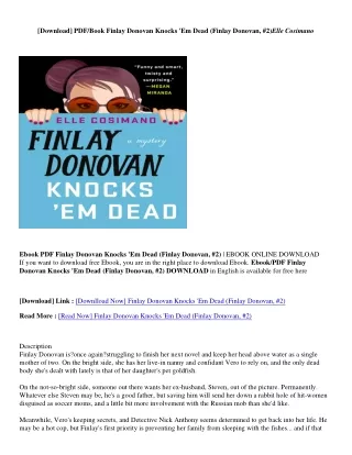 [PDF Download] Finlay Donovan Knocks 'Em Dead (Finlay Donovan, #2) - Elle Cosimano Finlay Donovan Knocks 'Em Dead (Finla