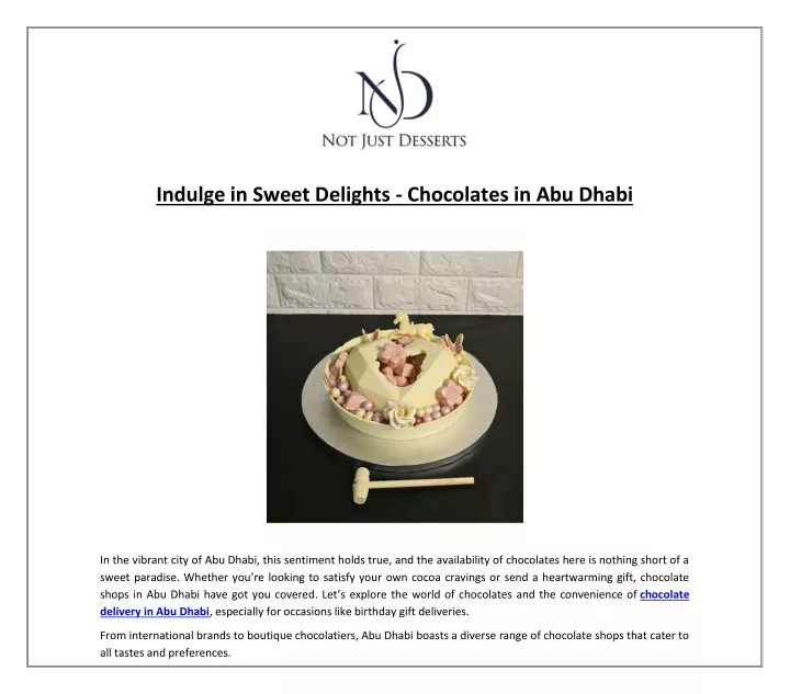 indulge in sweet delights chocolates in abu dhabi