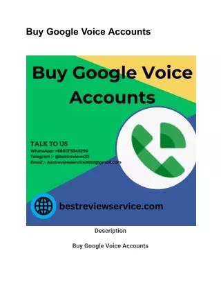 Buy Google Voice Accounts