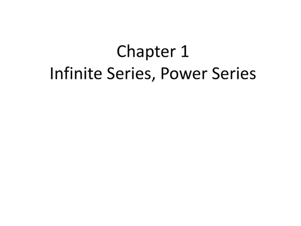 chapter 1 infinite series power series