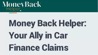 Money Back Helper - Your Ally in Car Finance Claims