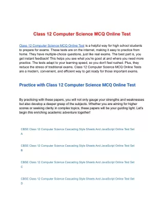 class 12 computer science mcq online test