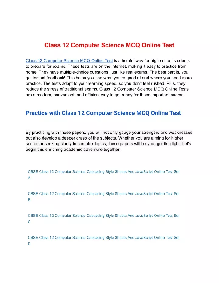 class 12 computer science mcq online test