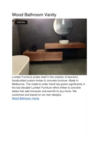 Wood Bathroom Vanity