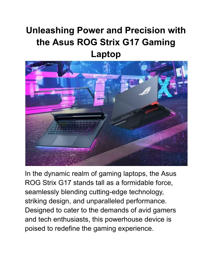 unleashing power and precision with the asus