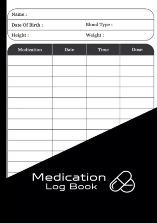 [Ebook] medication log book: pill chart 6 x 9 in: medication tracker journal