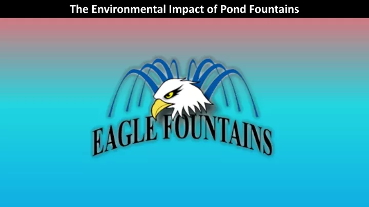 the environmental impact of pond fountains