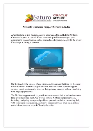 NetSuite Customer Support Service in India