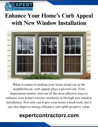 Enhance Your Home’s Curb Appeal with New Window Installation