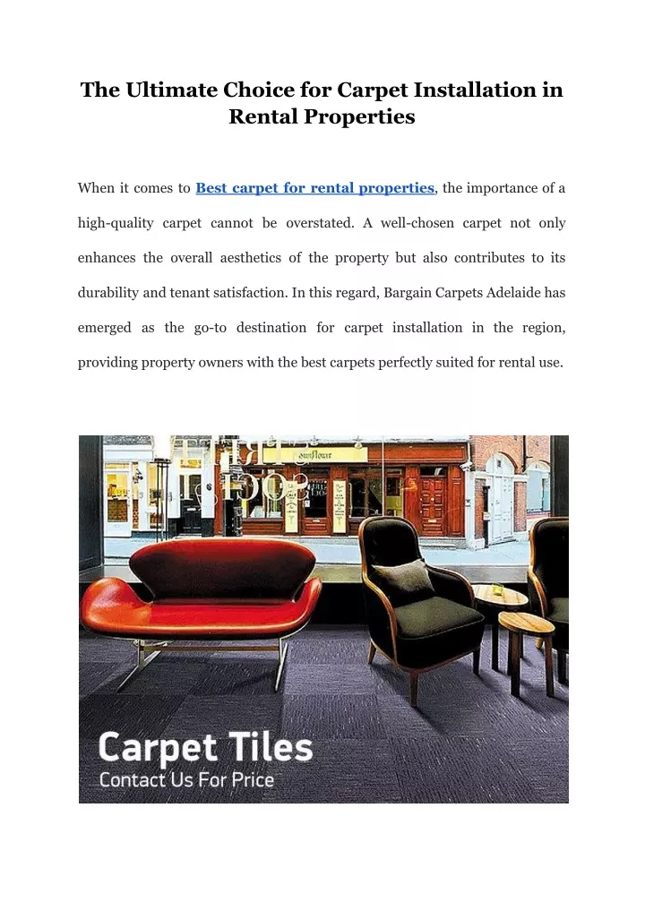 the ultimate choice for carpet installation