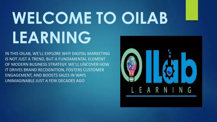 welcome to oilab learning