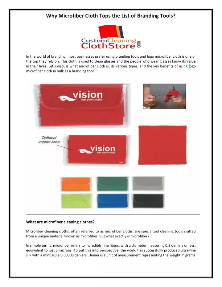 why microfiber cloth tops the list of branding
