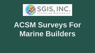 ACSM Surveys For Marine Builders | Sgis Survey