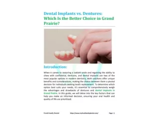 Dental Implants vs. Dentures: Which Is the Better Choice in Grand Prairie?