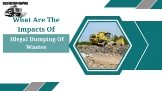 What Are The Impacts Of Illegal Dumping Of Wastes