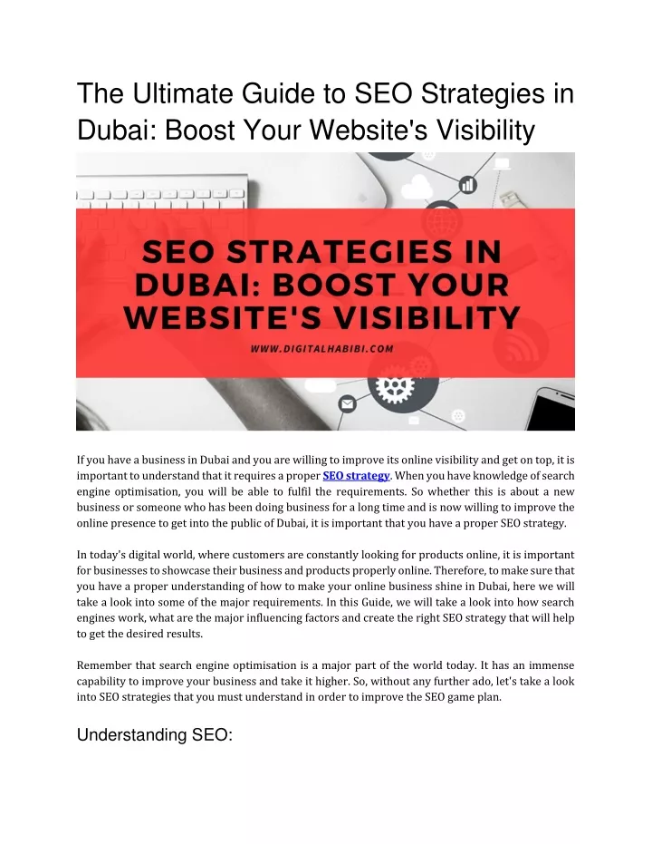 the ultimate guide to seo strategies in dubai