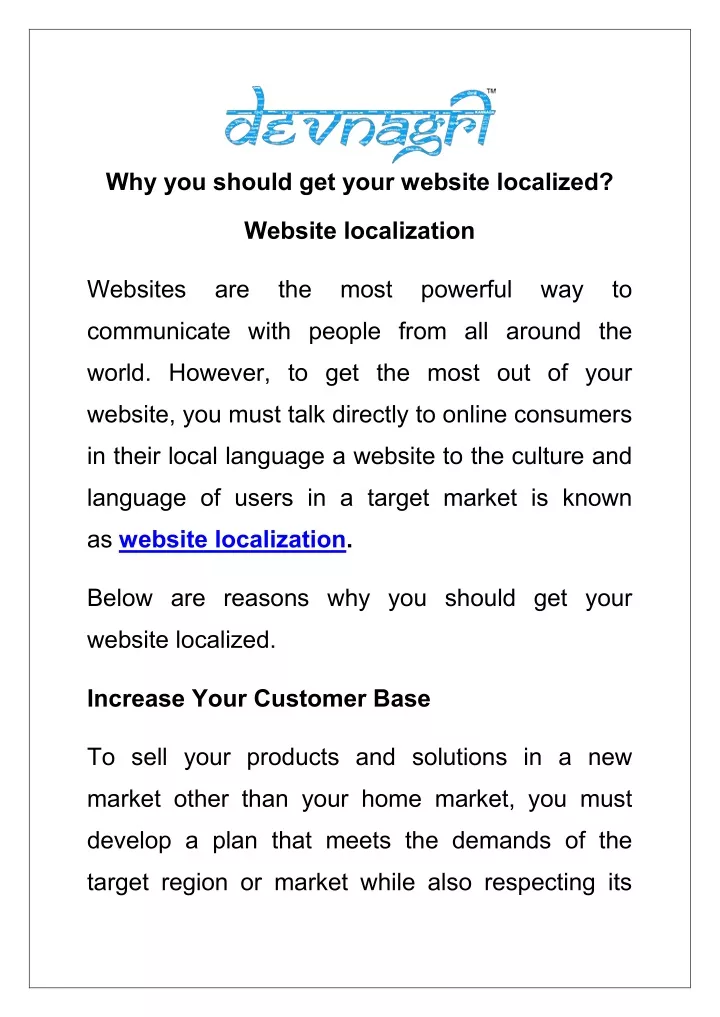why you should get your website localized