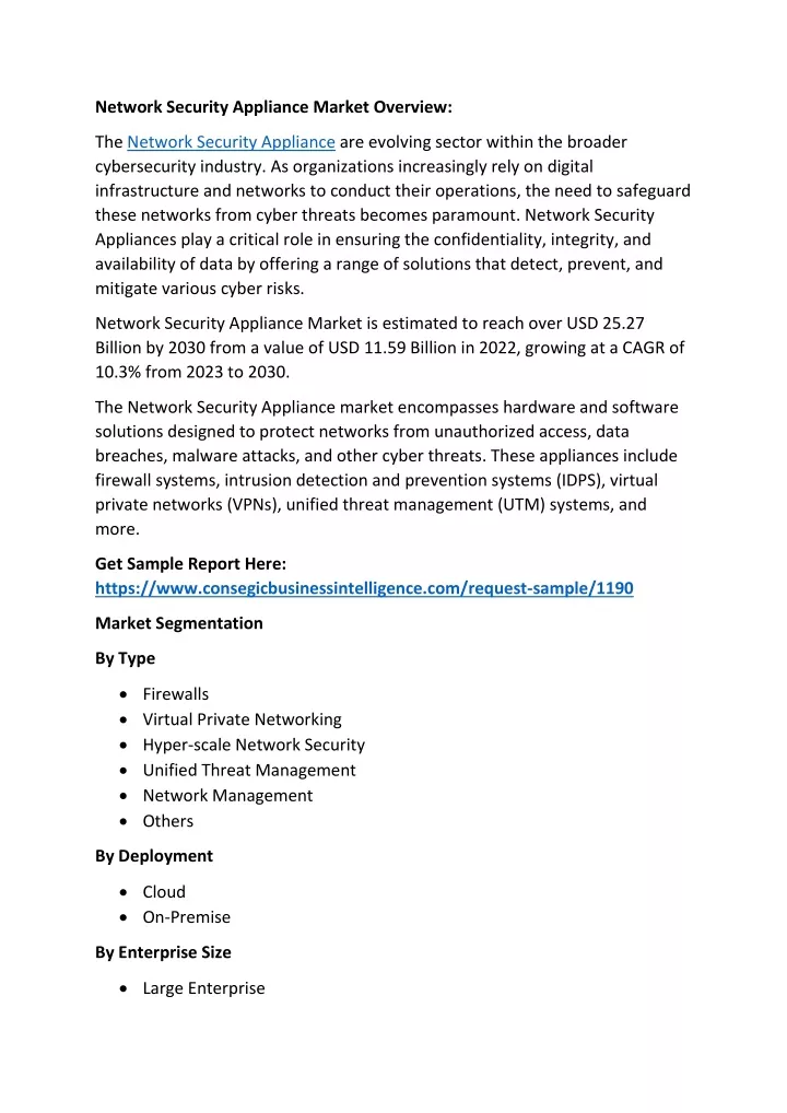 network security appliance market overview