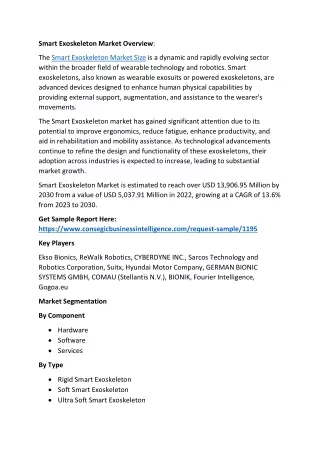 smart exoskeleton market overview