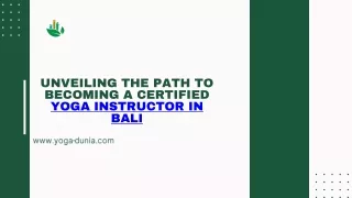 Yoga Instructor Training Bali