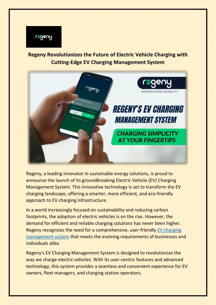 regeny revolutionizes the future of electric