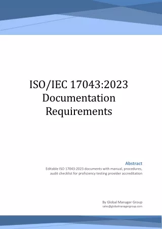ISO 17043 -2023 Documents for proficiency testing providers