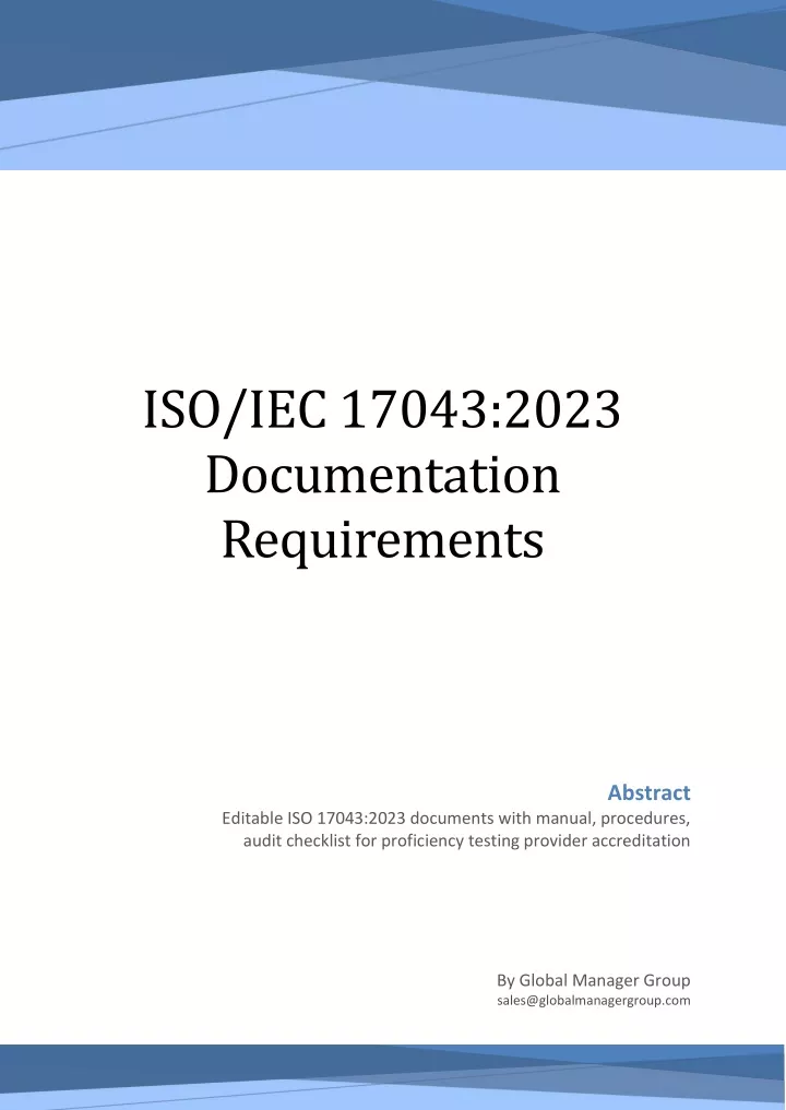 PPT - ISO 17043 -2023 Documents For Proficiency Testing Providers ...