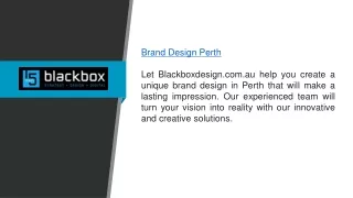 Brand Design Perth  Blackboxdesign.com.au