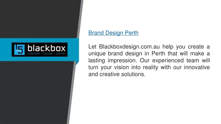 brand design perth let blackboxdesign com au help