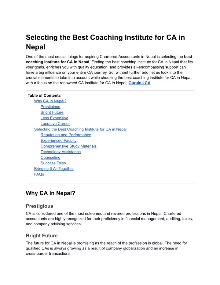 selecting the best coaching institute