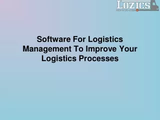 software for logistics management to improve your