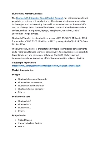 bluetooth ic market overview