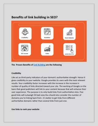 Benefits of link building in SEO